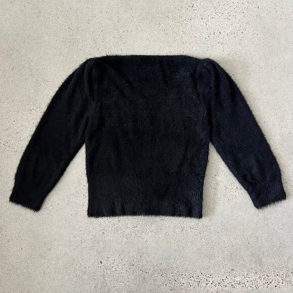 Zara Women Fuzzy Sweater in Black - Picture 4 of 6